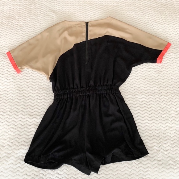RACHEL RACHEL ROY- Black Beige Neon Pink Romper - Picture 2 of 7
